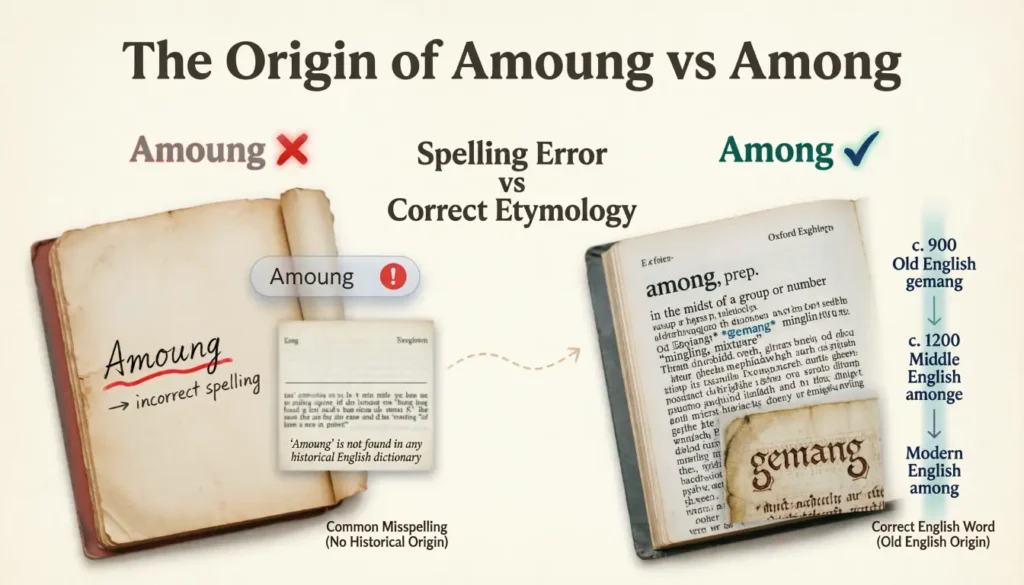 The Origin of Amoung or Among
