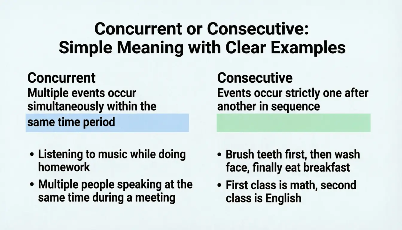  Concurrent Or Consecutive Simple Meaning With Clear Examples