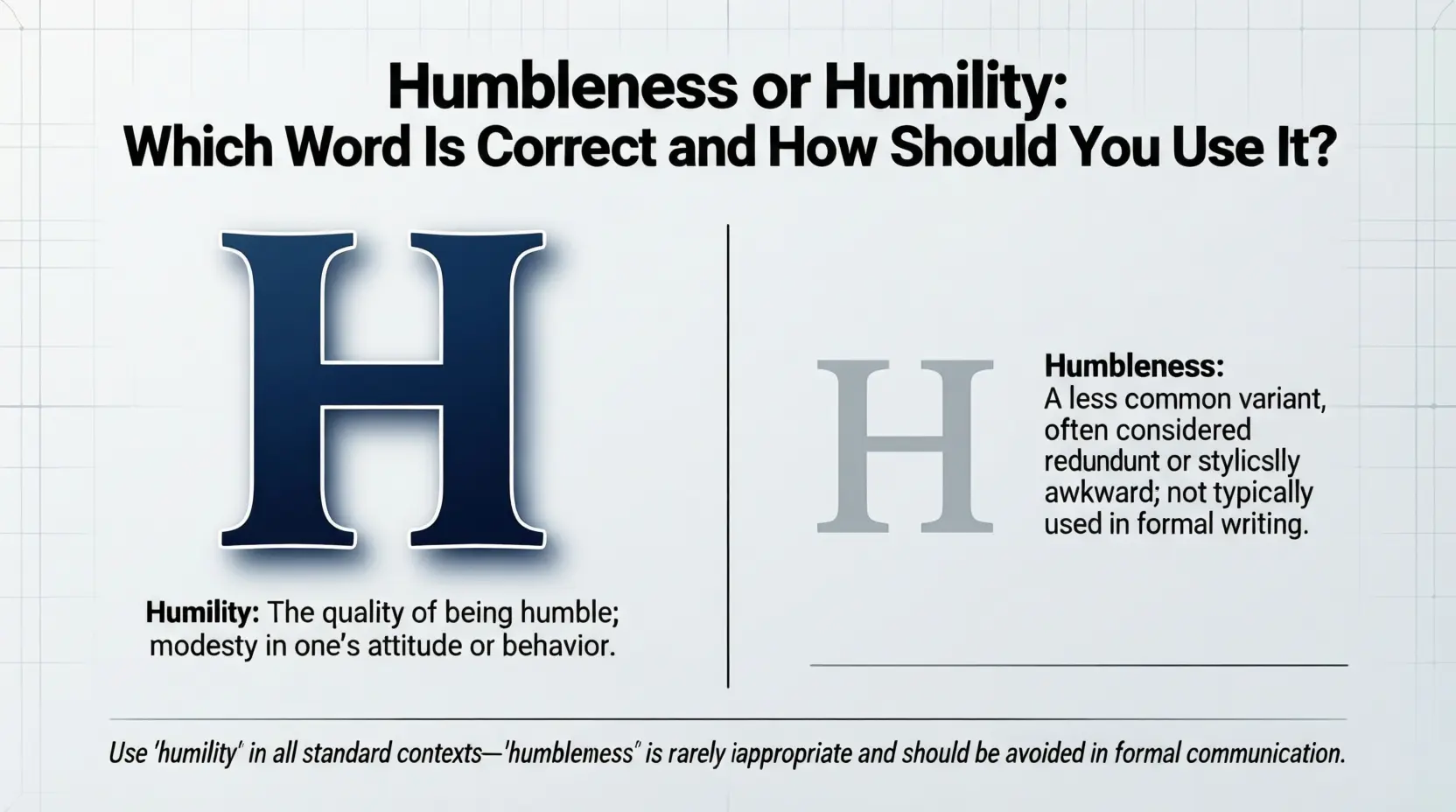 Humbleness or Humility