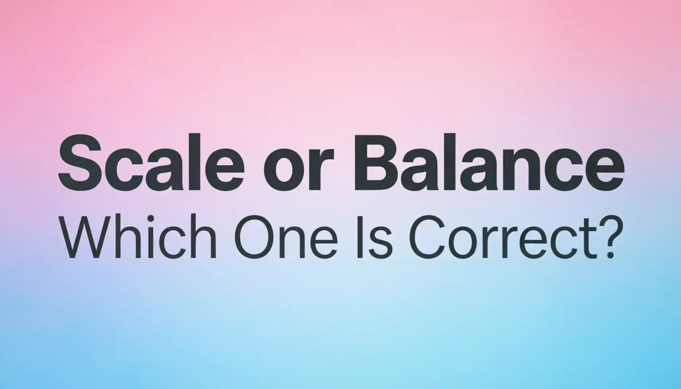 Scale Or Balance