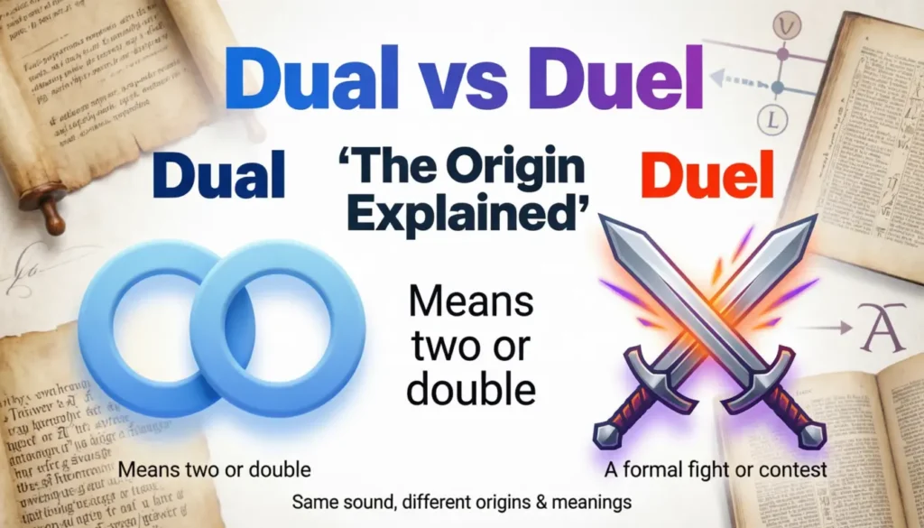 The Origin of Dual or Duel