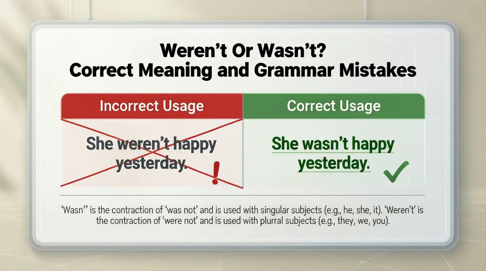 Weren’t Or Wasn’t