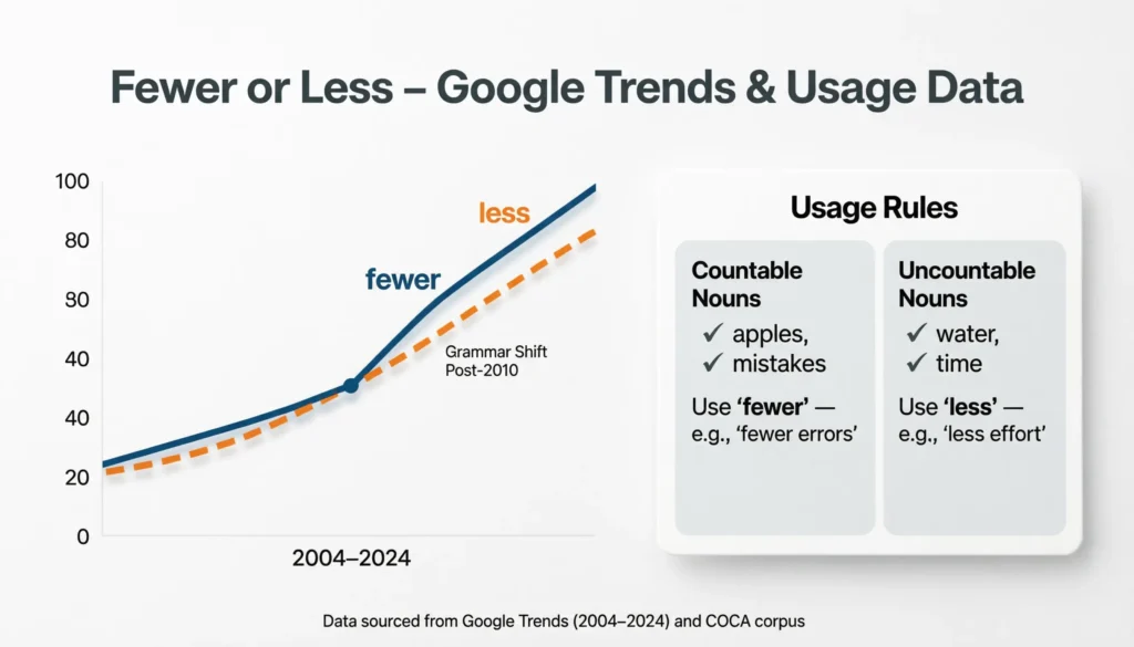 Fewer or Less – Google Trends & Usage Data